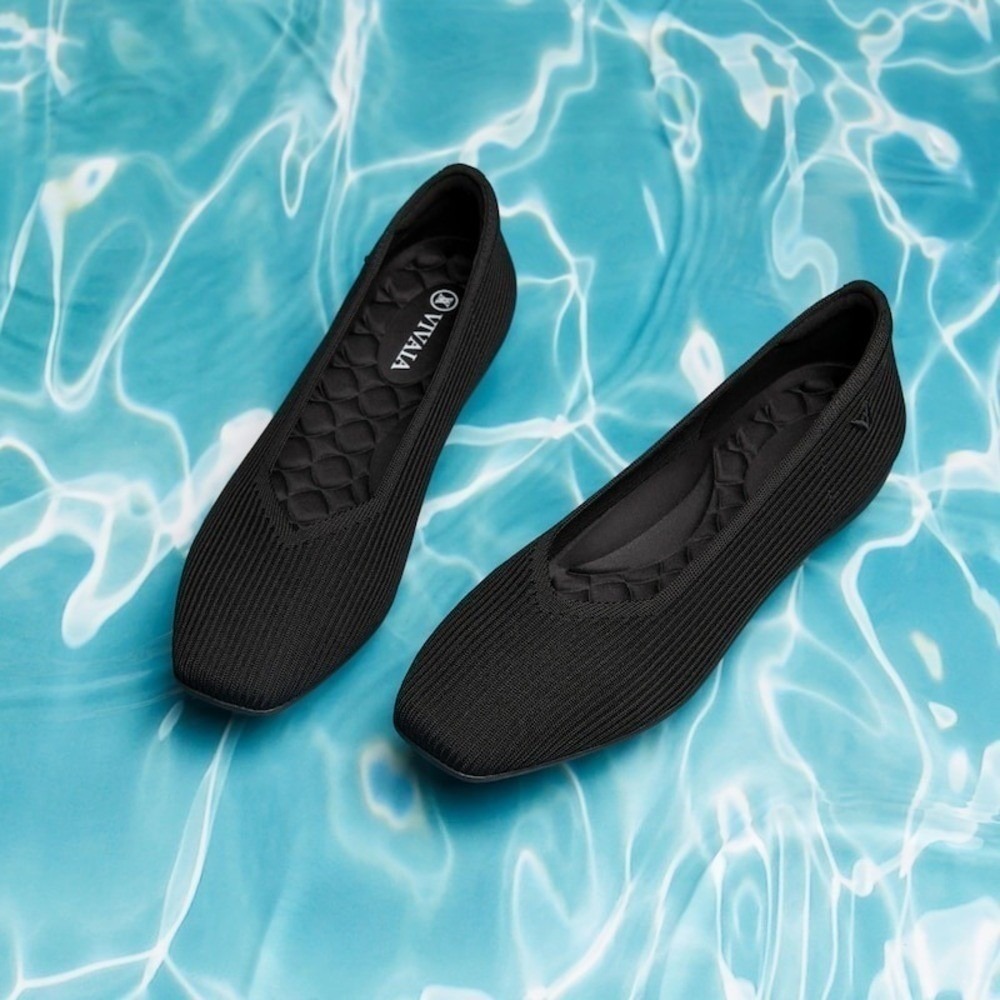 VIVAIA Lightweight Square-Toe V-Cut Flats (Margot Walker)‎ black EU40.5 US/9-9.5